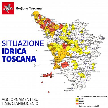 mappa della crisi idrica per comune