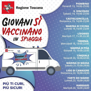 Il nuovo calendario dei Vaccini in spiaggia