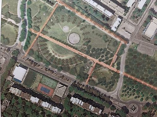 veduta aerea dell'area in cui sorgerà il Parco
